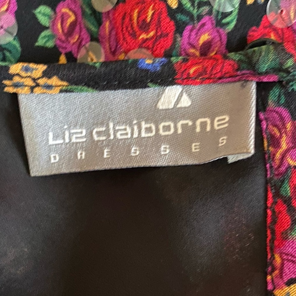 Liz Claiborne floral flowy dress with clear sequins Size 8 - Picture 10 of 10